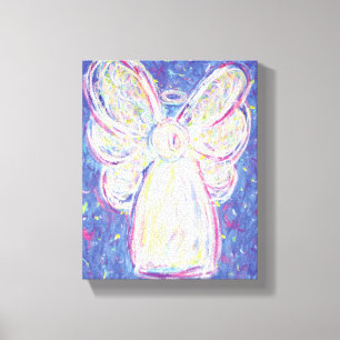 Starry Night Angel Painting Wrapped Canvas Art