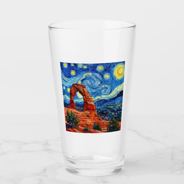 Starry Night Arches National Park Glass (Front)