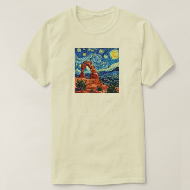 Starry Night Arches National Park T-Shirt (Design Front)