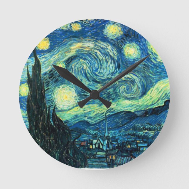 Starry Night art Round Clock (Front)