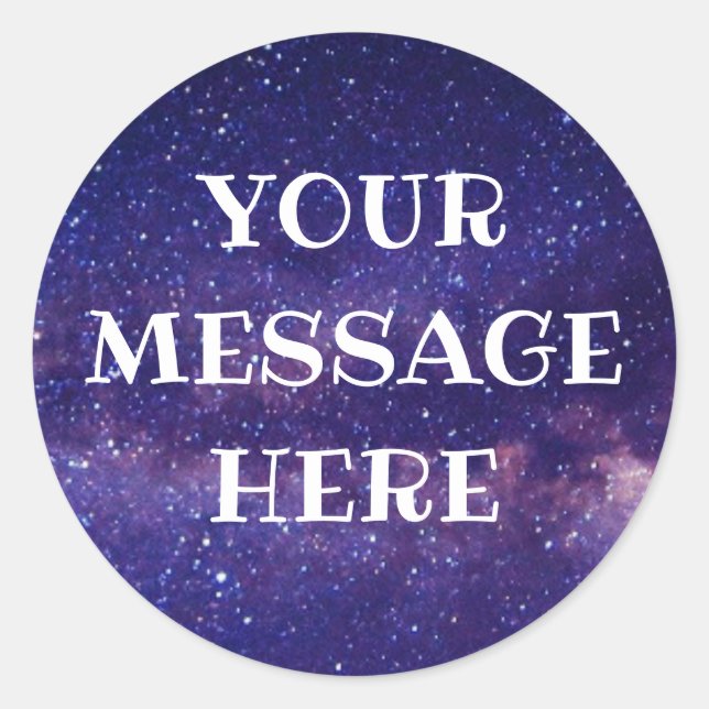 STARRY NIGHT background - Customise your own Classic Round Sticker (Front)