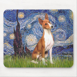 Starry Night - Basenji Mouse Pad