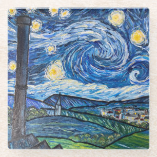 Starry Night Belmont Lancashire Glass Coaster