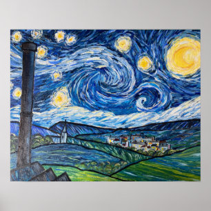Starry Night Belmont Lancashire  Poster