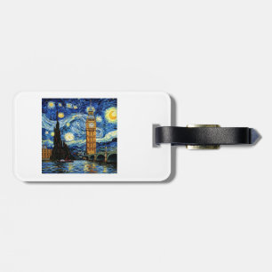 Starry Night Big Ben London England Luggage Tag