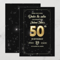 Starry Night Birthday Invitation, 50th Birthday