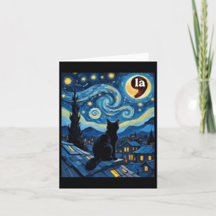Starry Night Black Cat Comma La Kamala Harris 1 Card