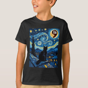 Starry Night Black Cat Comma La Kamala Harris 1 T-Shirt