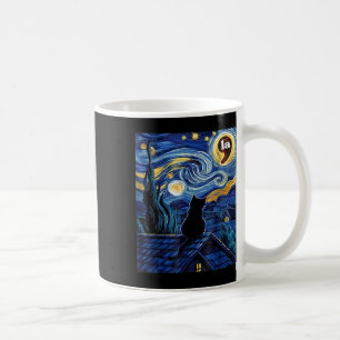 Starry Night Black Cat Comma La Kamala Harris Coffee Mug