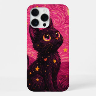 Starry Night Black Cat iPhone 17 Pro Max Case