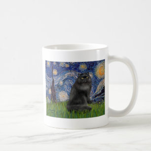 Starry Night - Black Persian cat Coffee Mug