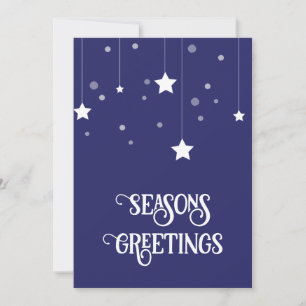 Starry Night Blue and White Holiday Card
