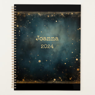 Starry night blue romantic with name planner