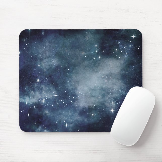 Starry Night Blue Sky Stars Lovers Universe Mouse Pad (With Mouse)