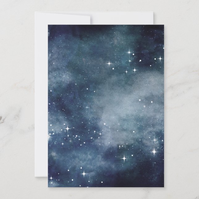 Starry Night Blue Sky Stars Lovers Universe Thank You Card (Front)