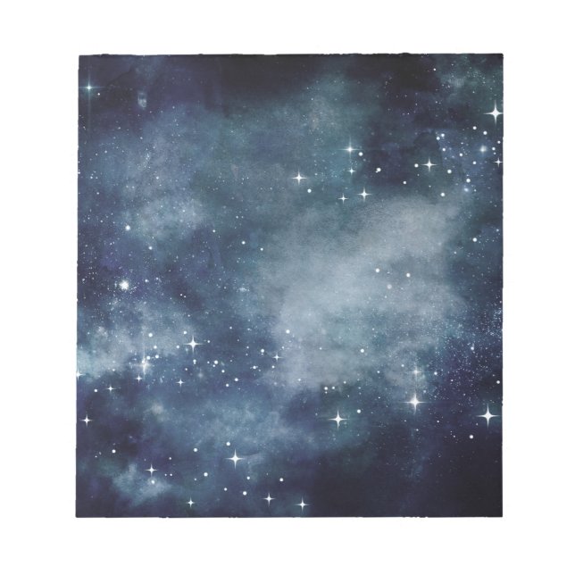 Starry Night Blue Sky Stars Universe Astrology Notepad (Front)