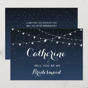 Starry Night Bridesmaid Proposal Card