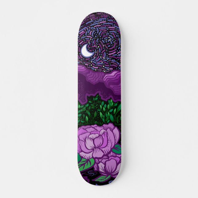 Starry Night by the Lake Skateboard (Front)