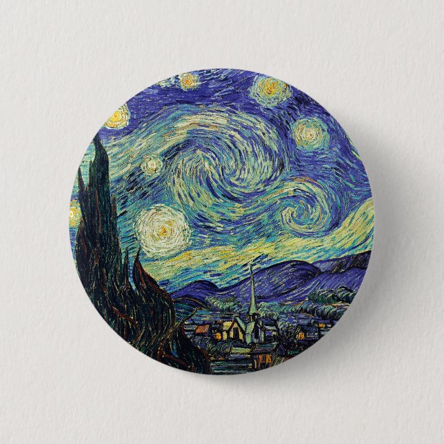 Starry Night by van Gogh 6 Cm Round Badge (Front)