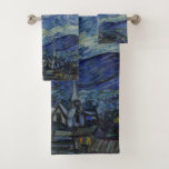 "Starry Night" by Van Gogh Bath Towel Set<br><div class="desc">This design features a very high resolution unaltered and unedited reproduction of Van Gogh's famous "Starry Night" painting.</div>