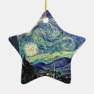 Starry Night by van Gogh Ceramic Tree Decoration