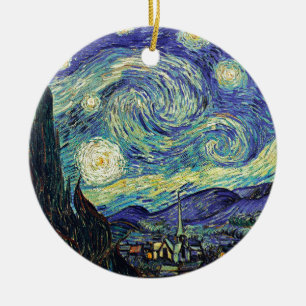 Starry Night by van Gogh Ceramic Tree Decoration
