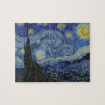 Starry Night by Van Gogh Jigsaw Puzzle<br><div class="desc">The Starry Night,  by Vincent van Gogh,  painted in 1889 during his stay at Saint-Rémy-de-Provence,  depicts a swirling night sky over a quiet village,  reflecting his emotional and artistic intensity.</div>