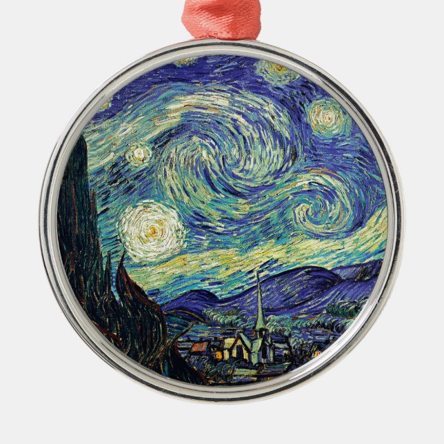 Starry Night by van Gogh Metal Tree Decoration (Front)