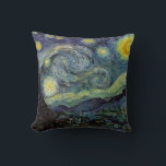 Starry Night by van Gogh Pillow<br><div class="desc">From the miner's lamp of Nuenen to the one he placed on his window-sill following the scene with Gauguin; from the evening star he noted in 1875 in Corot Olive Orchard to the letter he wrote to his brother in August 1888, in which he said: "Some day or other you...</div>