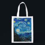 Starry Night by Van Gogh, Reusable Grocery Bag<br><div class="desc">Vincent Van Gogh's famous painting,  Starry Night.</div>