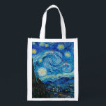Starry Night by Van Gogh, Reusable Grocery Bag<br><div class="desc">Vincent Van Gogh's famous painting,  Starry Night.</div>