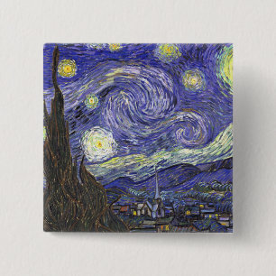 Starry Night by Van Gogh square button