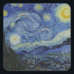 "Starry Night" by Van Gogh Square Sticker<br><div class="desc">This design features a very high resolution unaltered and unedited reproduction of Van Gogh's famous "Starry Night" painting.</div>