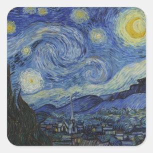 "Starry Night" by Van Gogh Square Sticker