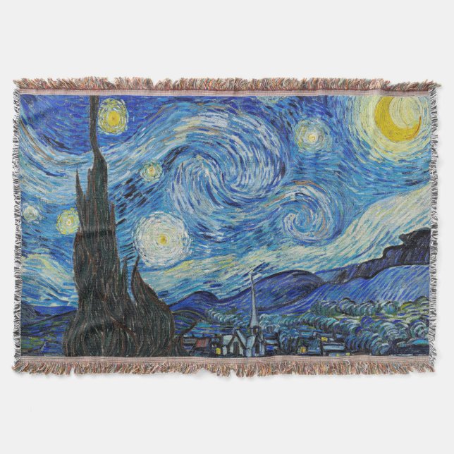 Starry Night by Van Gogh, Throw Blanket (Front)