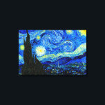 Starry Night by Van Gogh Triple Panel Canvas Print<br><div class="desc">Vincent van Gogh - Starry Night painted at St Remy,  France in 1889.  High resolution,  triple panel fine art print. This image has been digitally enhanced to restore the original bold,  bright colours - a perfect gift for any art lover!</div>