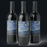 "Starry Night" by Van Gogh Wine Label<br><div class="desc">This design features a very high resolution reproduction of Van Gogh's famous "Starry Night" painting.</div>