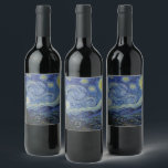 "Starry Night" by Van Gogh Wine Label<br><div class="desc">This design features a very high resolution reproduction of Van Gogh's famous "Starry Night" painting.</div>