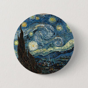 Starry Night by Vincent Van Gogh 6 Cm Round Badge