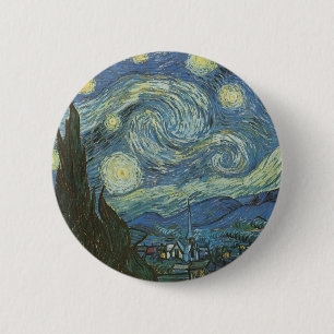 Starry Night by Vincent Van Gogh 6 Cm Round Badge