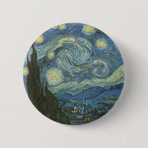 Starry Night by Vincent Van Gogh 6 Cm Round Badge