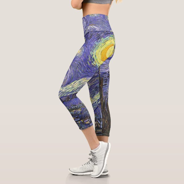 Starry Night by Vincent van Gogh Capri Leggings (Left)