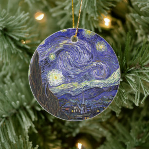 Starry Night by Vincent van Gogh Ceramic Tree Decoration