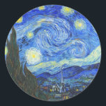 Starry Night by Vincent van Gogh Classic Round Sticker<br><div class="desc">Starry Night by Vincent van Gogh</div>