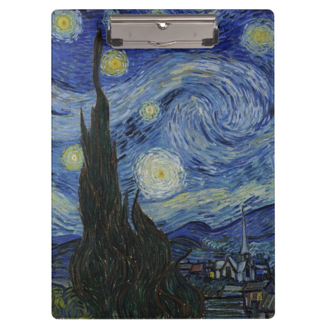Starry Night by Vincent Van Gogh Clipboard (Front)