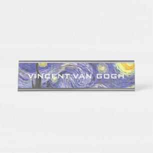 Starry Night by Vincent van Gogh Desk Name Plate