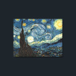 Starry Night by Vincent van Gogh.  Famous art Canvas Print<br><div class="desc">Starry Night by Vincent van Gogh. Famous impressionism fine art,   landscape oil painting.</div>