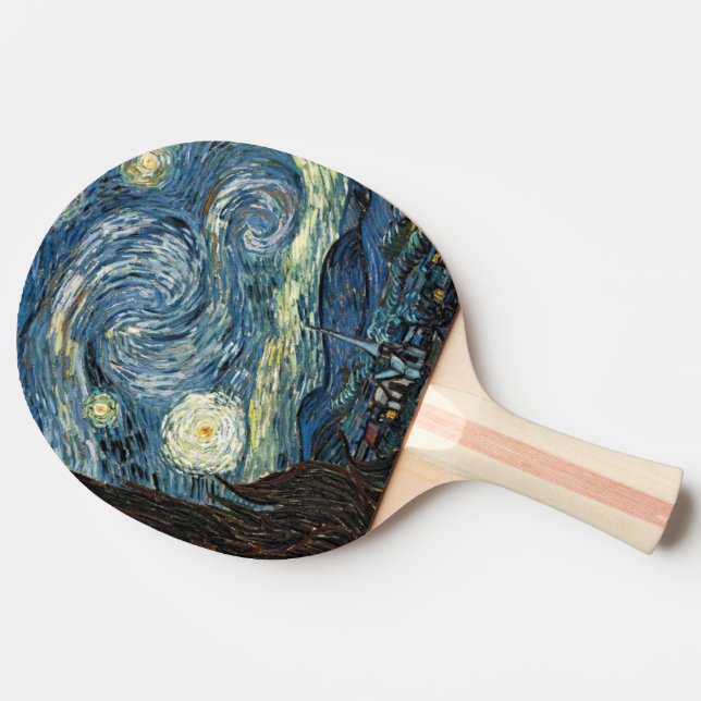 Starry Night by Vincent van Gogh. Famous art Ping Pong Paddle (Side)
