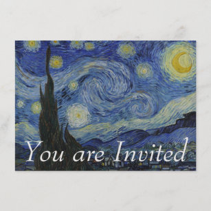 Starry Night by Vincent van Gogh Invitation