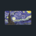 Starry Night by Vincent van Gogh Label<br><div class="desc">This painting titled, Starry Night is made by the famous artist, Vincent van Gogh. About Vincent van Gogh Vincent van Gogh saw colour as the chief symbol of expression. There is a reason his art connects with the viewers, because van Gogh was determined to give happiness by creating beauty through...</div>